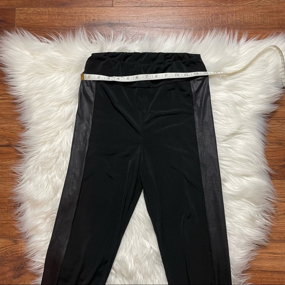 Floreiza Women’s Black Faux Leather Side Striped Lightweight Legging Size M EUC - Picture 3 of 9